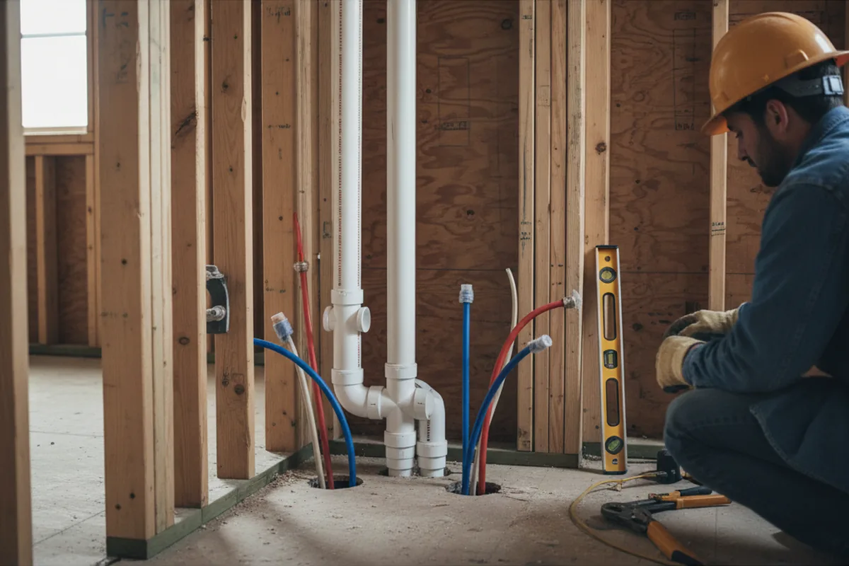 Drain and supply rough-in during Leak Detection in Summit